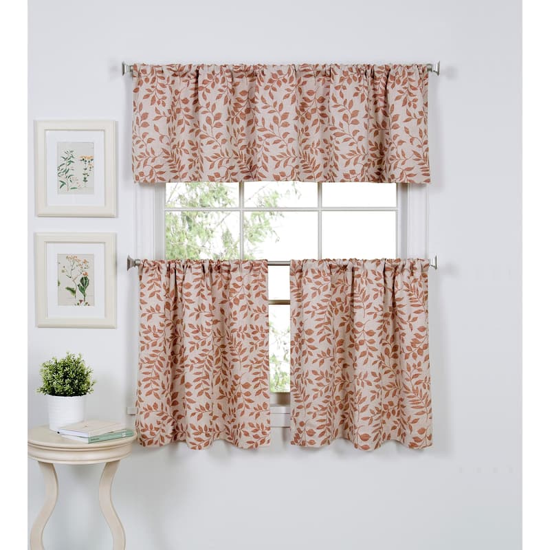 Elrene Serene Kitchen Curtain Valance - 60" w x 15" l - 60" w x 15" l