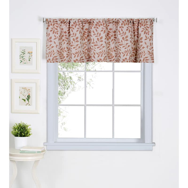 Elrene Serene Kitchen Curtain Valance - 60" w x 15" l - 60" w x 15" l - Spice