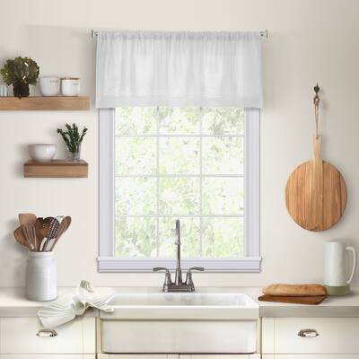 Elrene Cameron Linen Kitchen Window Valance - 60" w x 15" l - 60" w x 15" l