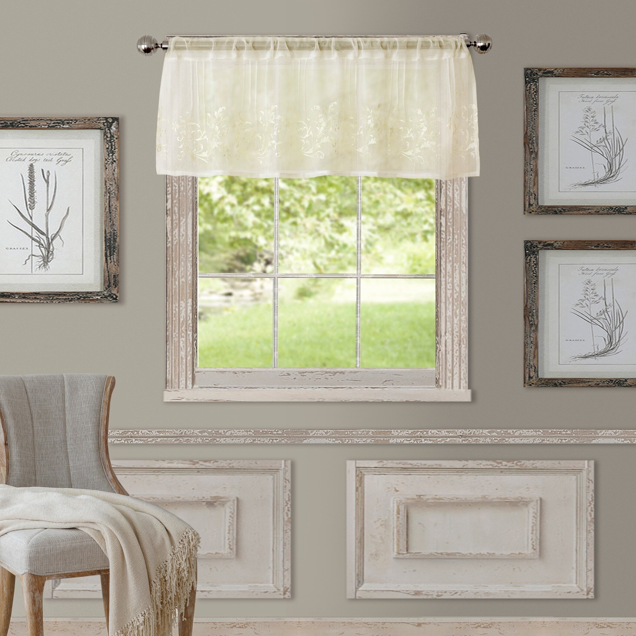 Shop Elrene Addison Rod Pocket Sheer Window Curtain Valance 60