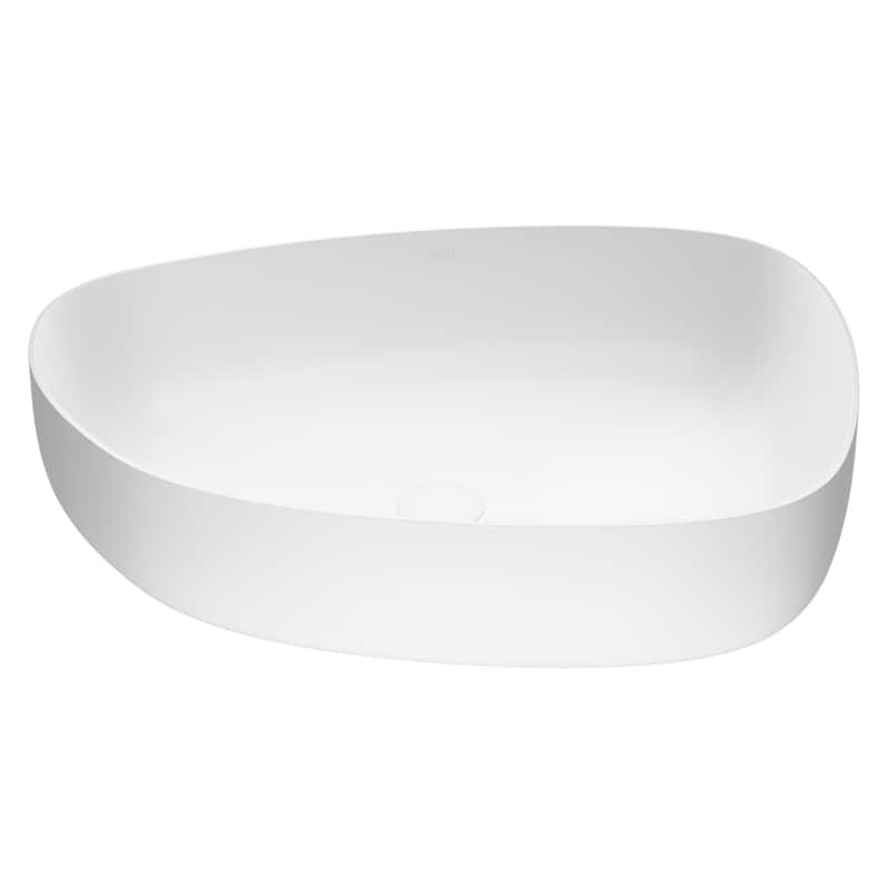 VIGO Peony 20"L x 15"W x 5"H Matte Stone Specialty Bathroom Vessel Sink