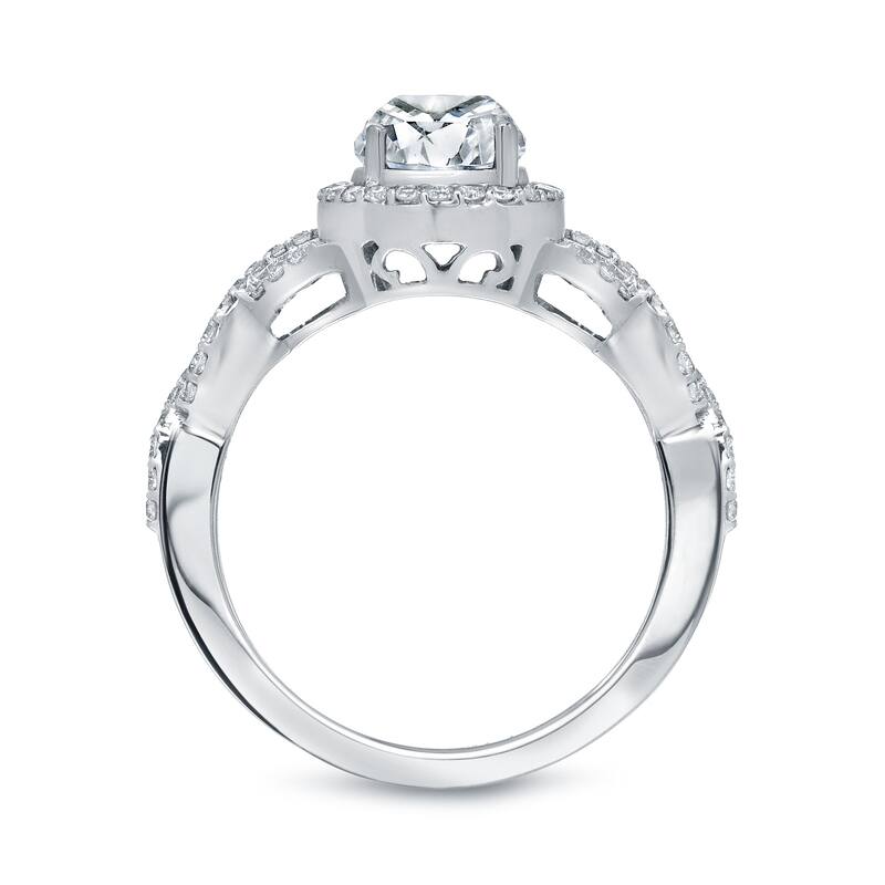 Auriya 14k Gold 1 3/8ct TDW Round Diamond Halo Engagement Ring