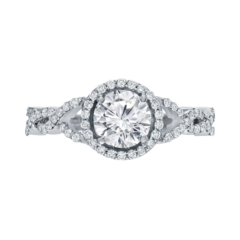 Auriya 14k Gold 1 3/8ct TDW Round Diamond Halo Engagement Ring
