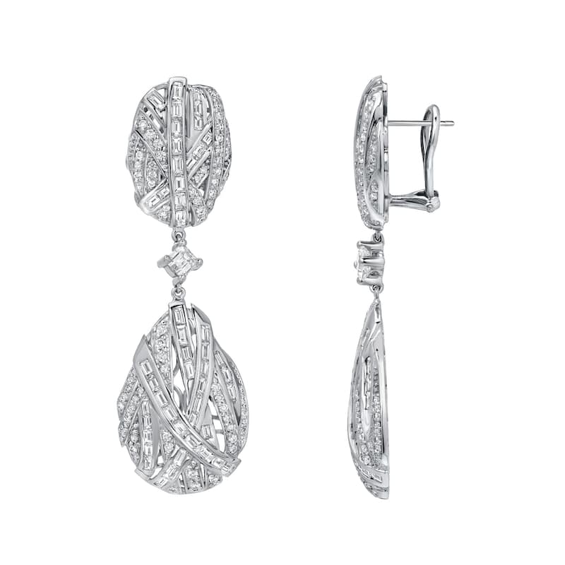 Auriya 14k White Gold 7 1/2ct TDW Diamond Dangle Earrings (H-I, SI1-SI2)