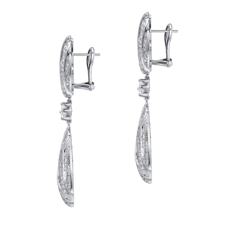 Auriya 14k White Gold 7 1/2ct TDW Diamond Dangle Earrings (H-I, SI1-SI2)
