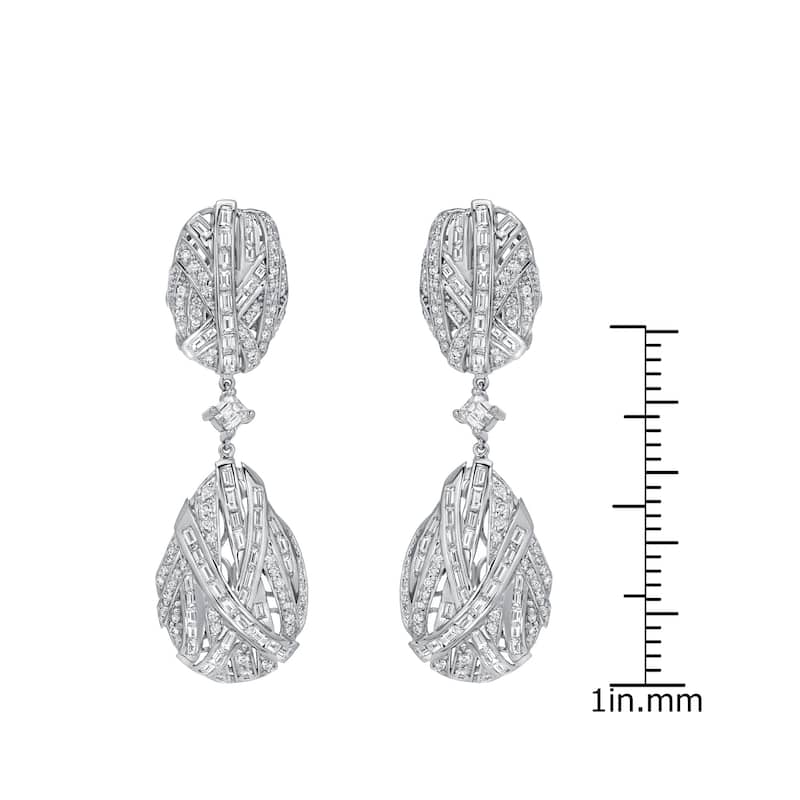 Auriya 14k White Gold 7 1/2ct TDW Diamond Dangle Earrings (H-I, SI1-SI2)