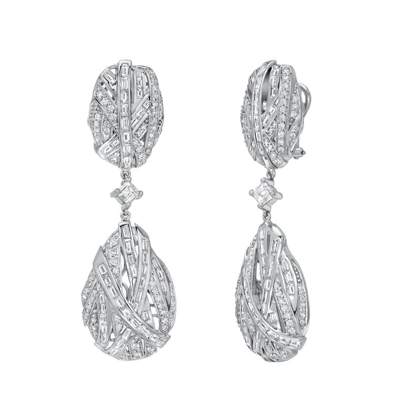 Auriya 14k White Gold 7 1/2ct TDW Diamond Dangle Earrings (H-I, SI1-SI2)