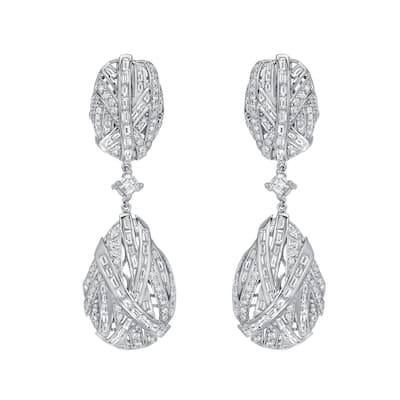 Auriya 14k White Gold 7 1/2ct TDW Diamond Dangle Earrings (H-I, SI1-SI2)