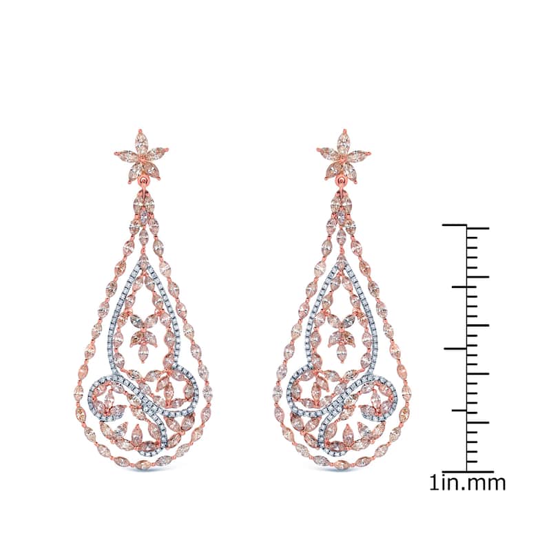 Auriya 14k Two-Tone Gold 15 3/5ct TDW Diamond Dangle Earrings