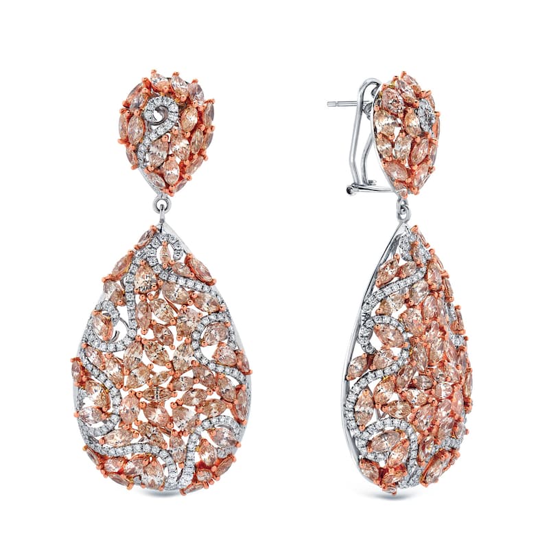 Auriya 14k Two-Tone Gold 19 3/4ct TDW Diamond Dangle Earrings (H-I, SI1-SI2)
