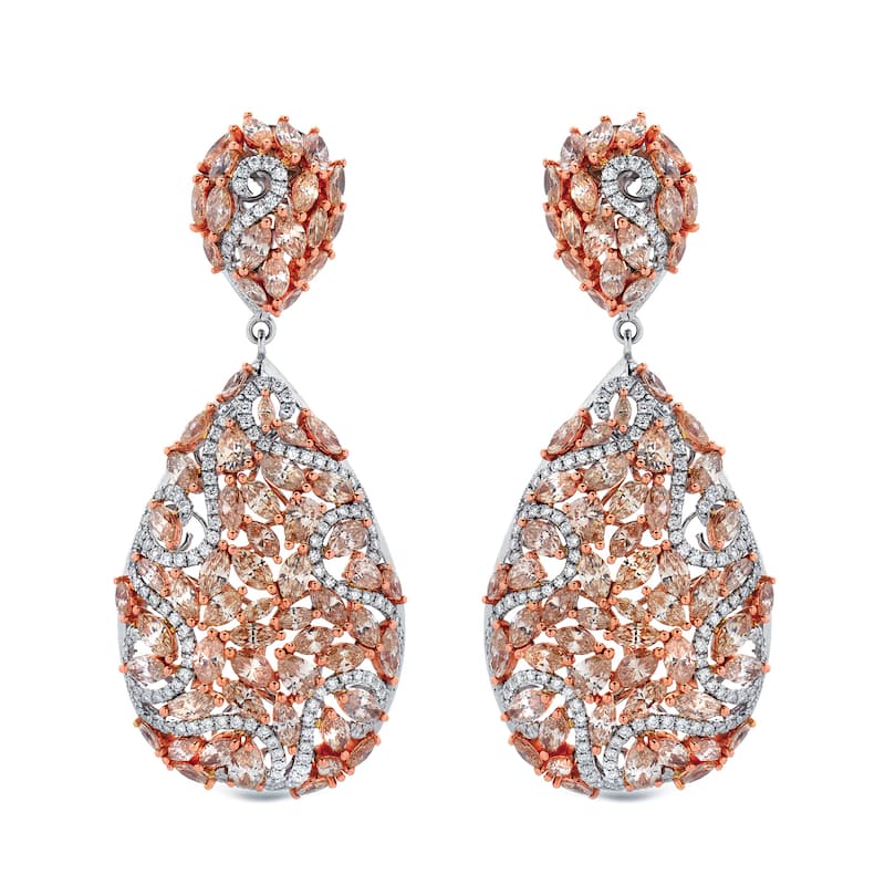 Auriya 14k Two-Tone Gold 19 3/4ct TDW Diamond Dangle Earrings (H-I, SI1-SI2)