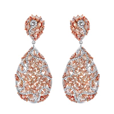 Auriya 14k Two-Tone Gold 19 3/4ct TDW Diamond Dangle Earrings (H-I, SI1-SI2)