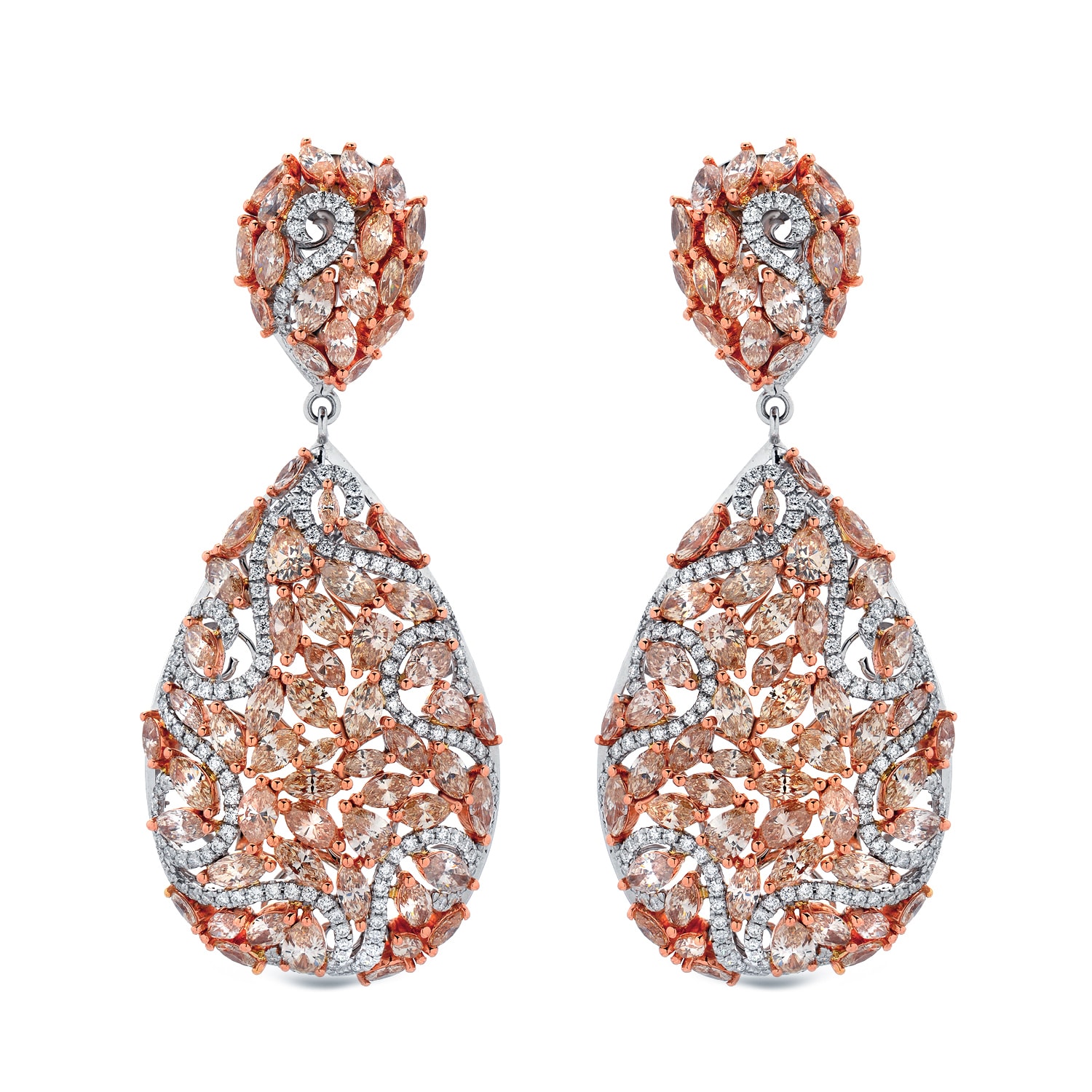 Auriya 14k Two-Tone Gold 19 3/4ct TDW Diamond Dangle Earrings (H-I, SI1-SI2)