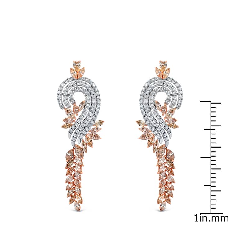 Auriya 14k Two-Tone Gold 17 2/5ct TDW Diamond Dangle Earrings (H-I, SI1-SI2)
