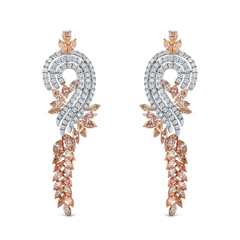Auriya 14k Two-Tone Gold 17 2/5ct TDW Diamond Dangle Earrings (H-I, SI1-SI2)