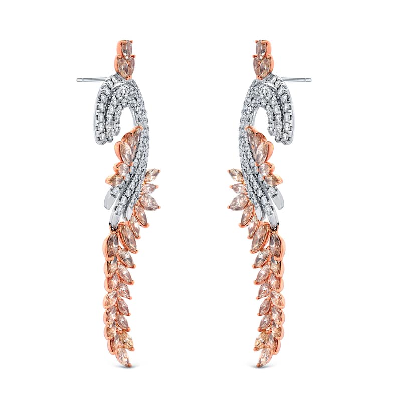 Auriya 14k Two-Tone Gold 17 2/5ct TDW Diamond Dangle Earrings (H-I, SI1-SI2)