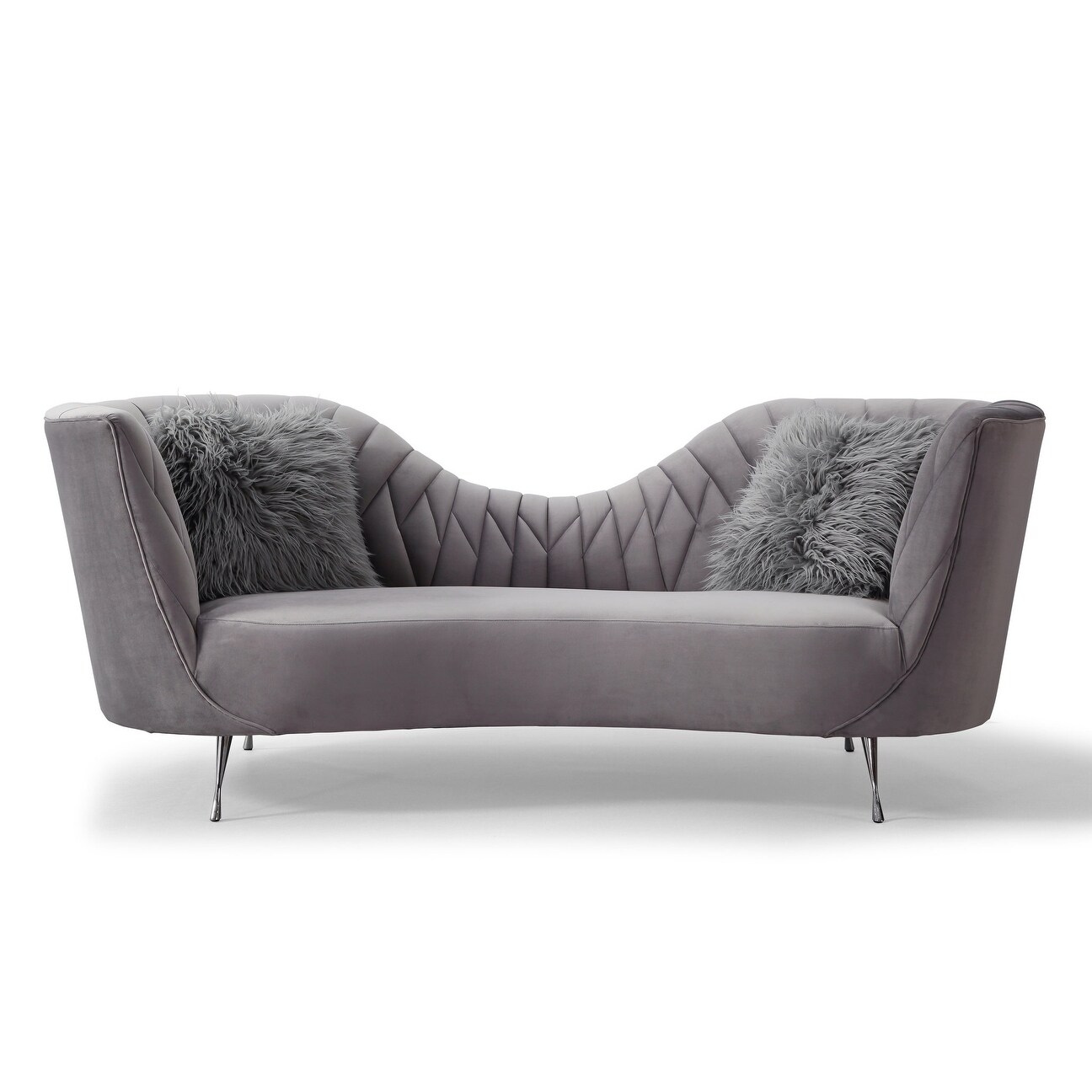 Eva Grey Velvet Sofa