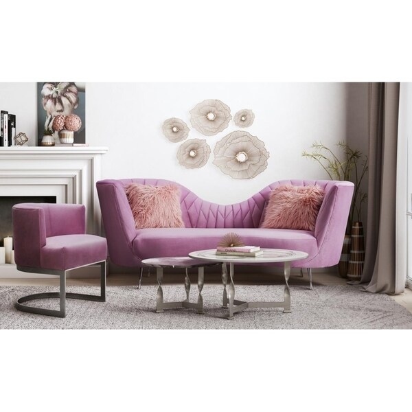 Eva Blush Velvet Sofa