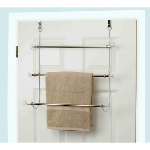 Home Basics 3-tier Chrome Plated Steel Over the Door Towel Rack