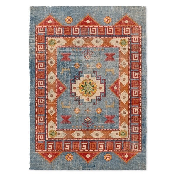 Kavka Designs Oma Denim Blue Red Orange Green Area Rug 5 Kavka Designs Oma Denim Blue Red Orange Green Area Rug 5