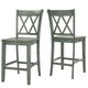 Eleanor Double X-Back Wood 24-inch Counter Chair (Set of 2) by iNSPIRE Q Classic - Thumbnail 2