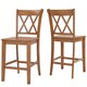 Eleanor Double X-Back Wood 24-inch Counter Chair (Set of 2) by iNSPIRE Q Classic - Thumbnail 1