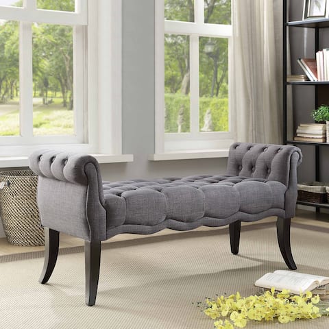 Mason Charcoal Rolled Arm Bench