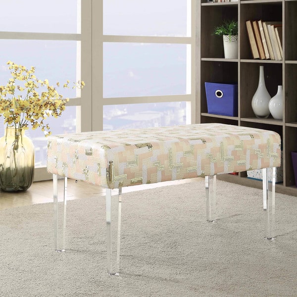 Romy Sequin Colorblock Acrylic Leg Bench - Bed Bath & Beyond - 16916405