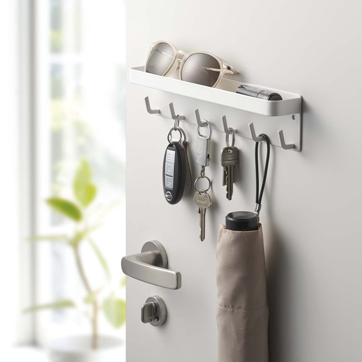 Wall-Mounted Coat Rack - Steel + Wood - Yamazaki Home