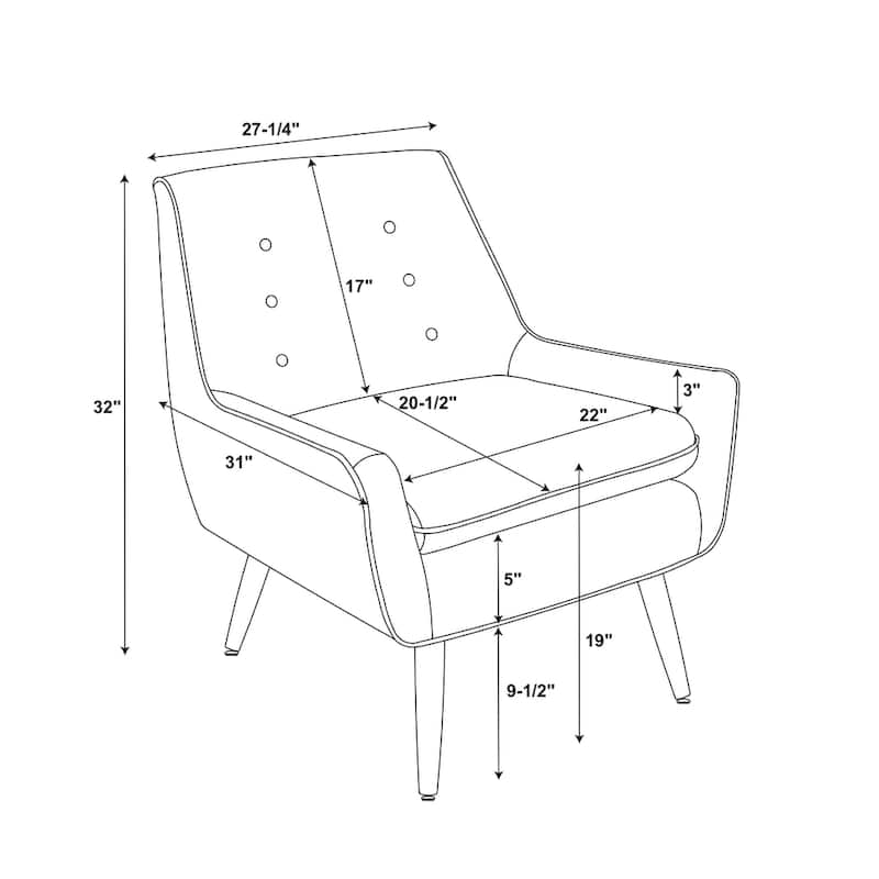 Liz Pimento Mid-Century Button-Tufted Chair
