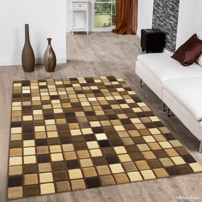 Allstar Modern Square Block Design Rug