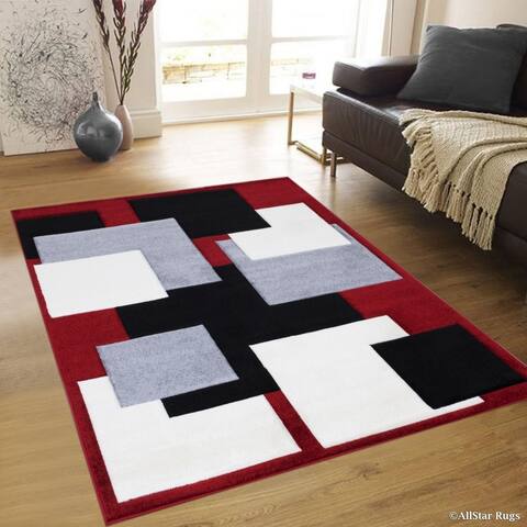 Allstar Woven Abstract Block and Square Design Rug - Overstock - 16918416