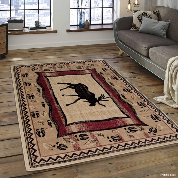 Allstar Berber Woven Soft Southwest Moose Theme Rug