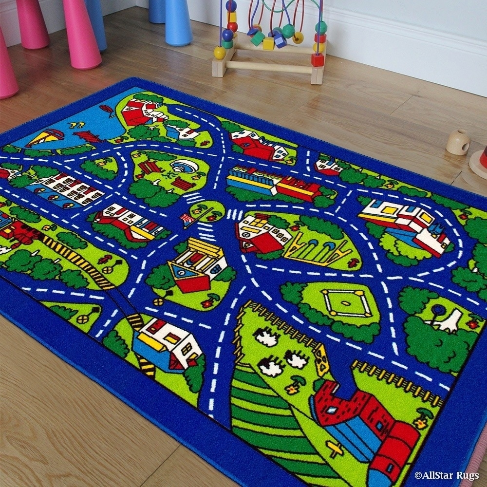 Allstar Kids Street Map With Vibrant Colors Rug On Street Map With Vibrant Colors Rug