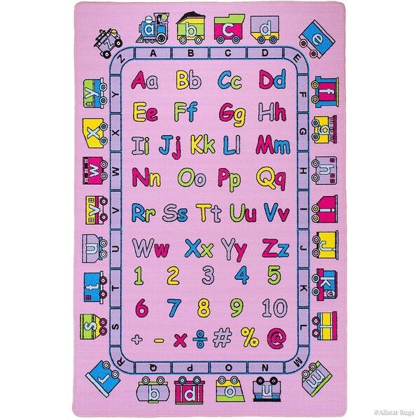 Alphabet Train Rug Allstar Kids Learn Alphabet Letters/ Numbers Train Rug - Bed Bath ...