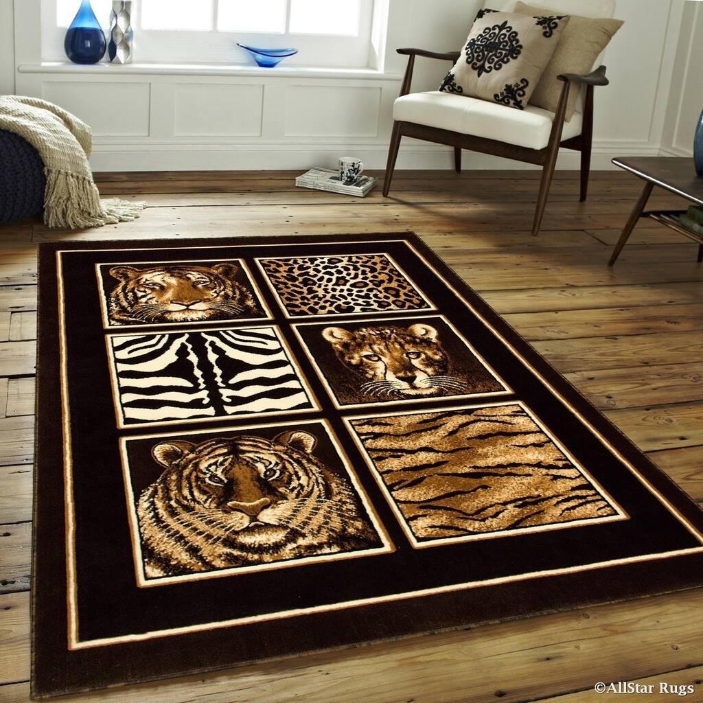 Allstar High-density Exotic Animal Skin/ Head Rug - Overstock - 16918839