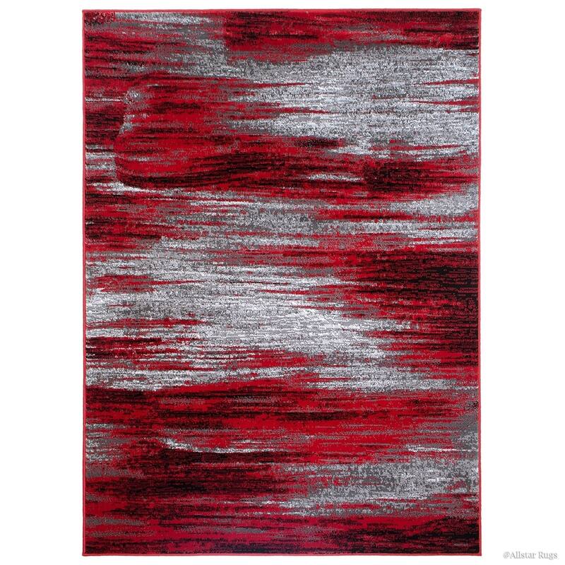 Allstar Exclusive Modern Brush Streak Pattern Area Rug - 7' 9"x9' 8" - Lava