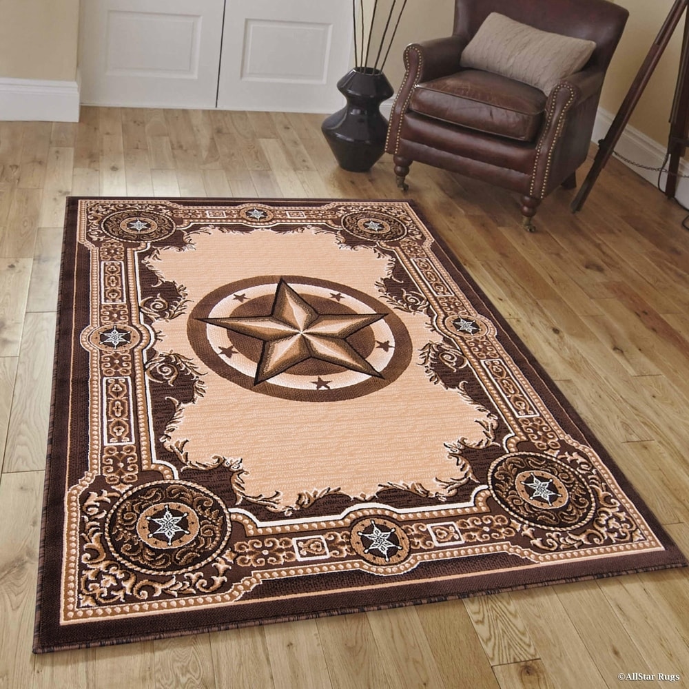 Allstar Rugs Brown Area Rug Size: 5'2 inch x 7'2 inch