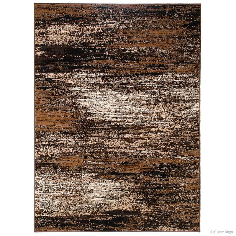 Allstar Exclusive Modern Brush Streak Pattern Area Rug - 4' 11"x6' 11" - Chocolate