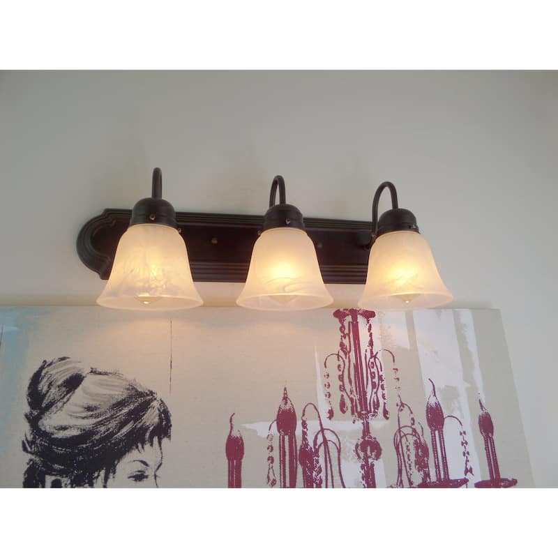 AA Warehousing Monica 3 Light Vanity light in Oil Rubbed Bronze