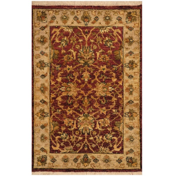 2' x 3' Herat Oriental Indo Hand-Tufted Mahal Ivory/Gold Floral Wool Rug 2' x 3' Herat Oriental Indo Hand-Tufted Mahal Ivory/Gold Floral Wool Rug