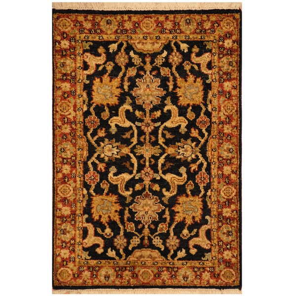 Handmade Mahal Wool Rug (India) - 2'1 x 3'