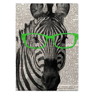 Kavka Designs Zebra In The Glasses Green/ Black/ White Area Rug (8'X10') - 8' x 10'