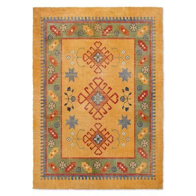 Kavka Designs Baize Orange/ Green/ Red 8'X10' Area Rug - 8' x 10'