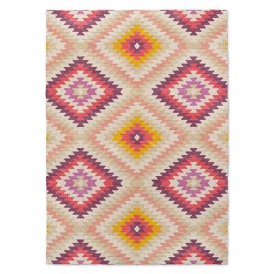 Kavka Designs Dakha Beige Beige/ Pink/ Ivory/ Purple Area Rug ( 3'X5' ) - 3' x 5'