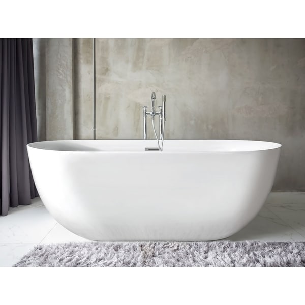 Shop Neptune 59" x 28" White Oval Soaking Bathtub - Free ...