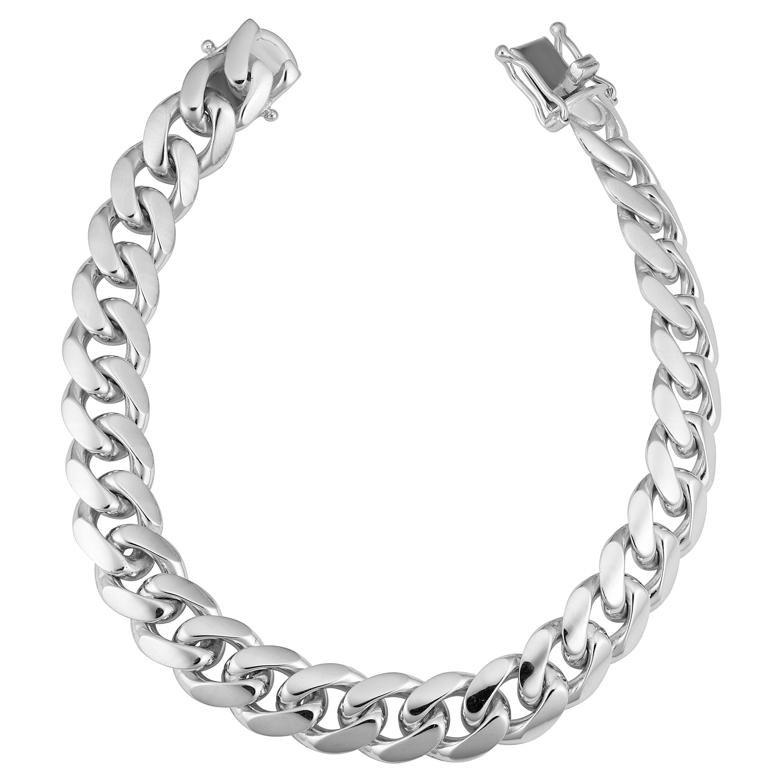 Best Birthday Gift Sterling Silver Rhodium Plated 7.5inch Fancy Link Bracelet