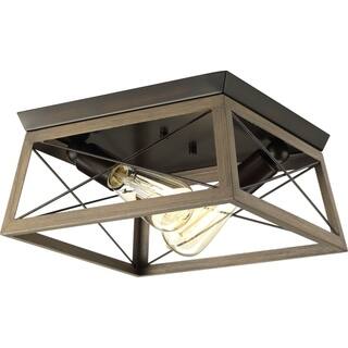Farmhouse Flush Mount Lighting Online At Our Briarwood Collection 2 Light Antique Bronze Flushmount
