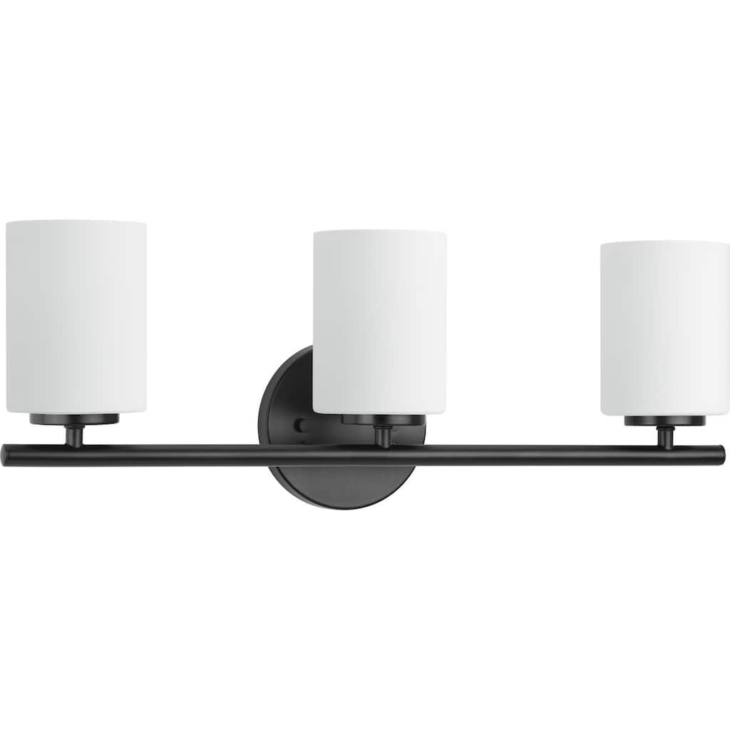Replay Collection 3-Light Black Etched Glass Modern Bath Vanity Light