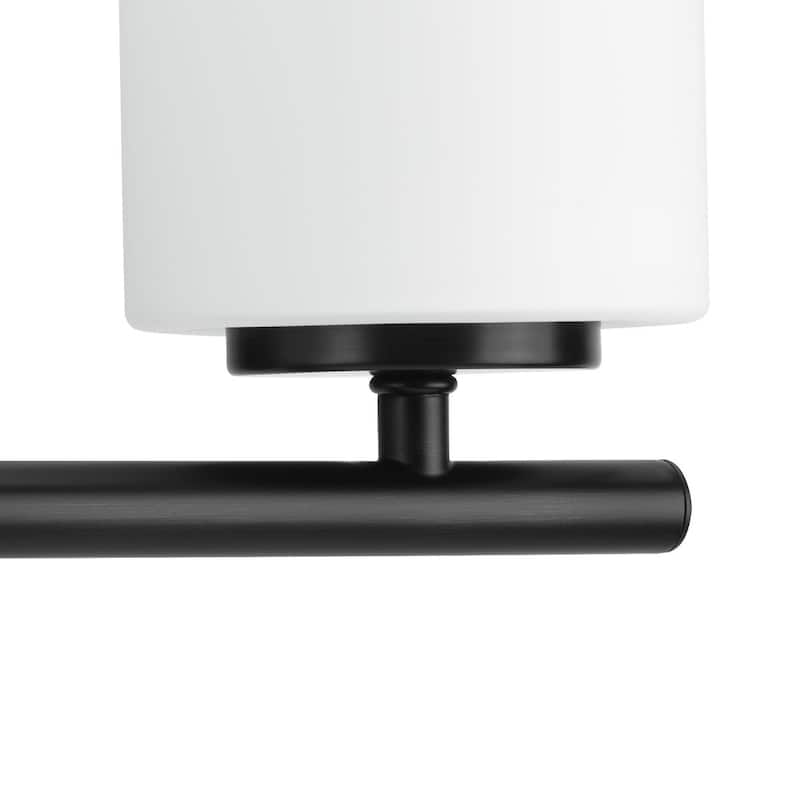 Replay Collection 3-Light Textured Black Etched Glass Modern Bath Vanity Light